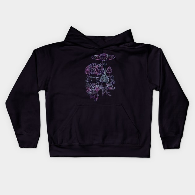 Mushrooms Kids Hoodie by Astrablink7